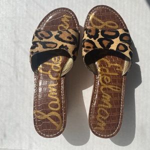 Sam Edelman Leopard Print Wedge Sandals Size 8